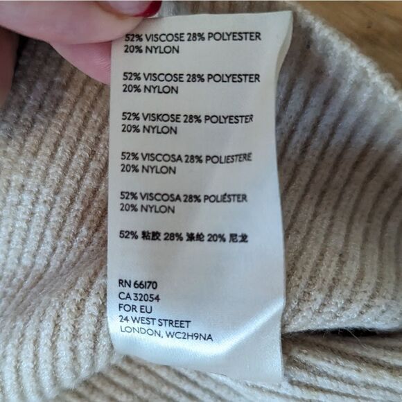 Free People Chunky Turtleneck Sweater Tam Beige - Picture 4 of 4